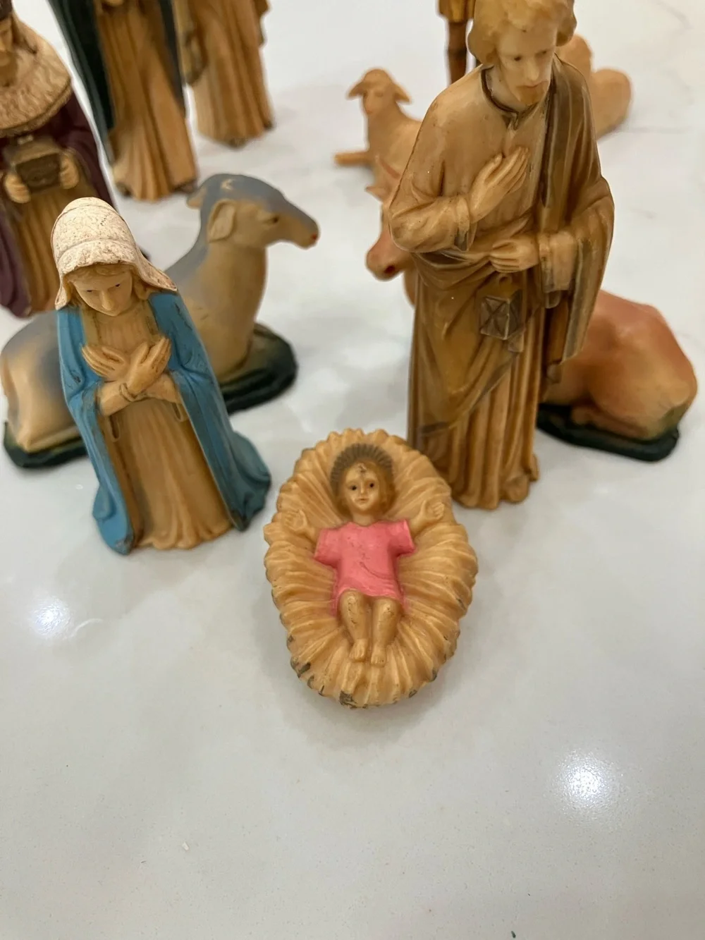 Hand-Painted Nativity Figurine Set - Multi-Color